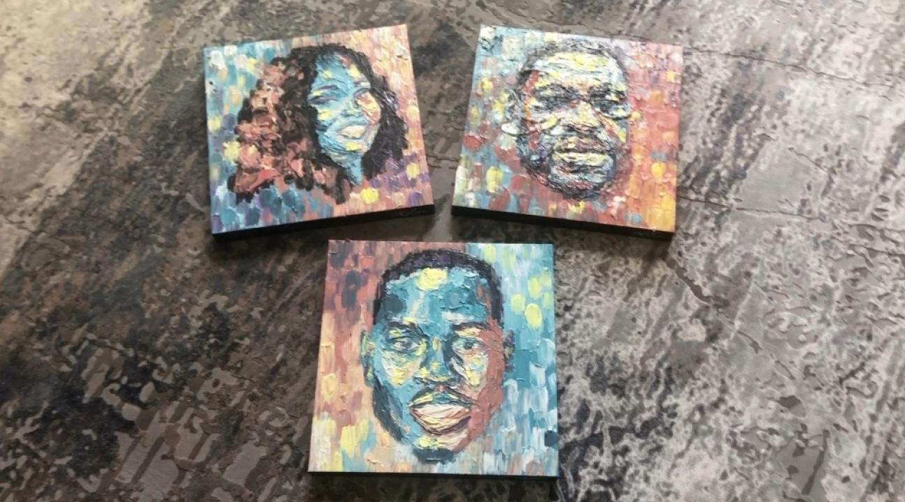 Portraits of George Floyd, Ahmaud Arbery, and Breonna Taylor