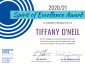Spirit of Excellence Award certificate for Tiffany O'Neil